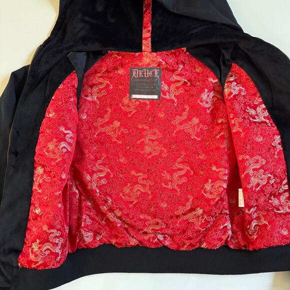 Deuce Dussault Custom Ink Tattoo Embroidery Skull Full Zip Hoodie Small RARE EUC - Picture 6 of 9